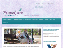 Tablet Screenshot of primecarehospice.com